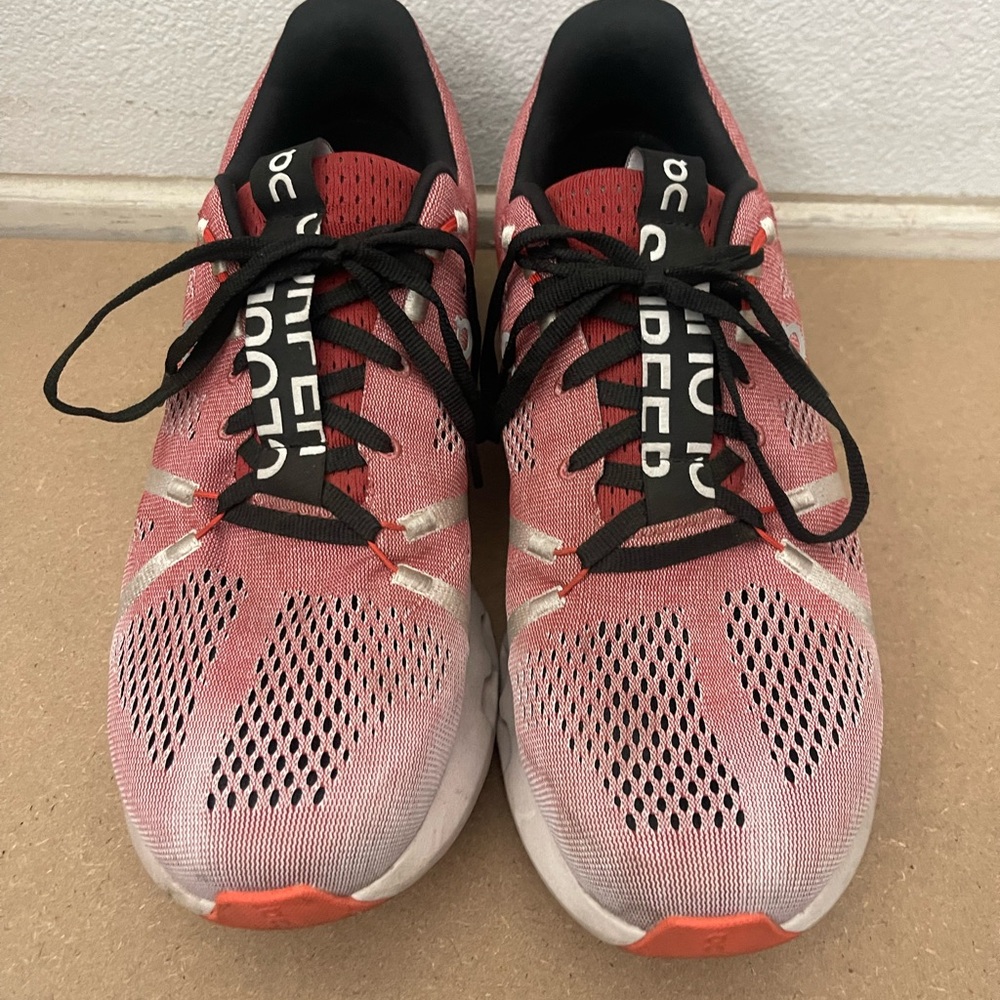 On Running Red and Black Athletic Shoes - Picture 2 of 8